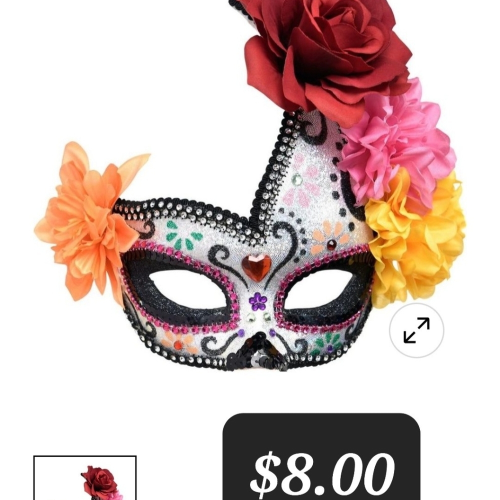 Day of the Dead Halloween Masquerade Mask